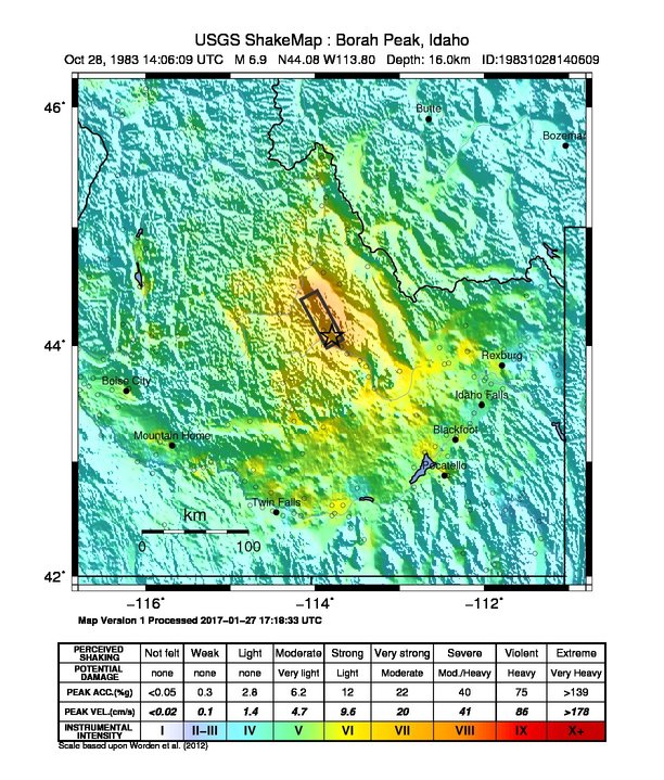 ShakeMap Intensity Thumbnail